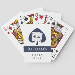Blue Card Suit Spade Men's Poker Club Players Name