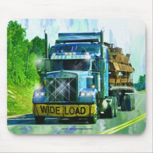 Blue Cargo Truck Heavy Transport Drivers Gift Mouse Mat