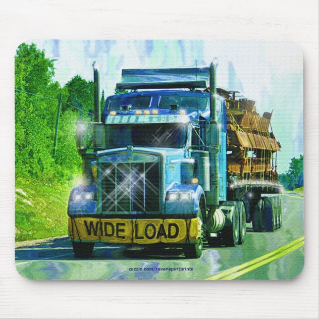 Blue Cargo Truck Heavy Transport Drivers Gift Mouse Mat (Front)