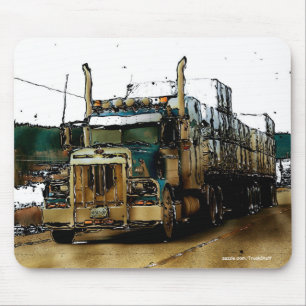 Blue Cargo Truck - Lorry and Highway Art 2 Mouse Mat