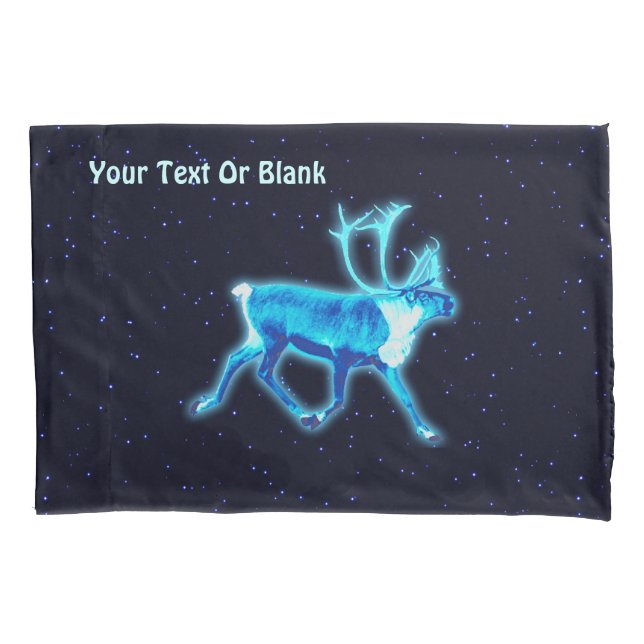 Blue Caribou Pillowcase (Front)