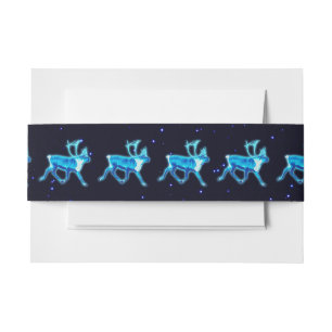 Blue Caribou (Reindeer) Invitation Belly Band