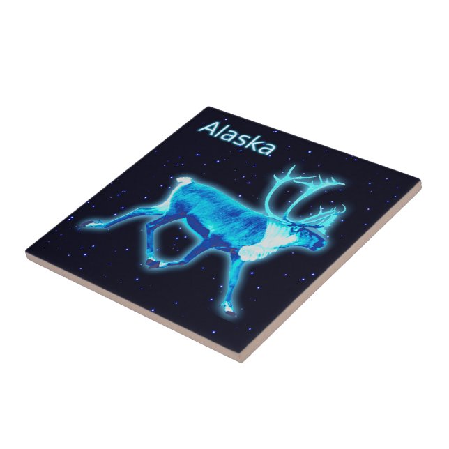 Blue Caribou (Reindeer) Tile (Side)