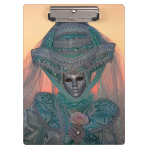 Blue Carnival Costume, Venice Clipboard