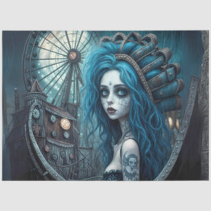 Blue Carnival Demon Halloween Circus – Gothic Tissue Paper
