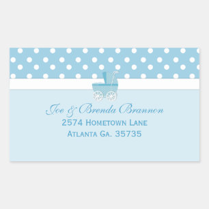Blue Carriage and Polka Dots Address Labels