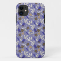 Blue Carrots And Nuts Pattern