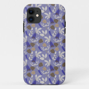 Blue Carrots And Nuts Pattern iPhone 11 Case