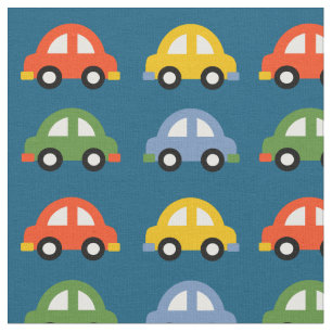 Blue cars fabric