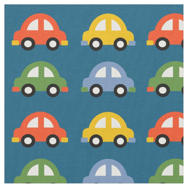 Blue cars fabric (Close Up)