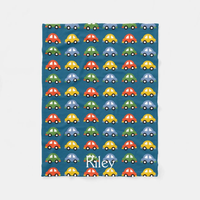 Blue cars fleece blacket blanket (Front)