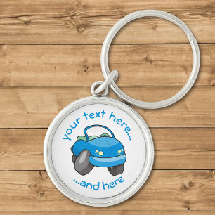Blue Cartoon Car Key Ring