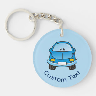 Blue Cartoon Car Keychain