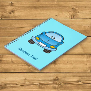 Blue cartoon car notebook