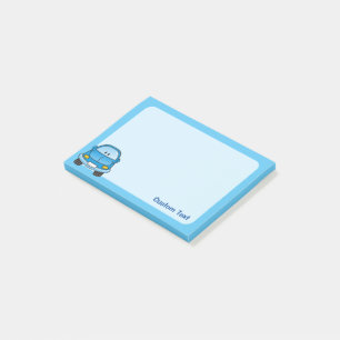 Blue Cartoon Car Post-it Notes