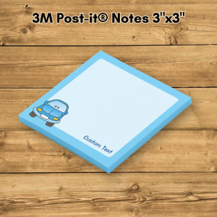 Blue Cartoon Car Post-it Notes