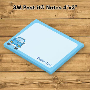 Blue Cartoon Car Post-it Notes