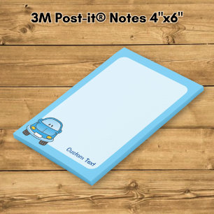 Blue Cartoon Car Post-it Notes
