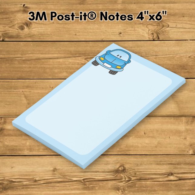 Blue cartoon car post-it notes (Creator Uploaded)