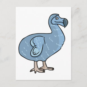 Blue Cartoon Dodo Bird Postcard