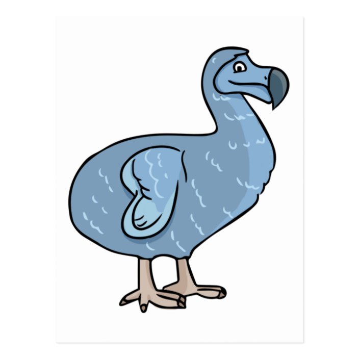 Blue Cartoon Dodo Bird Postcard | Zazzle.co.uk