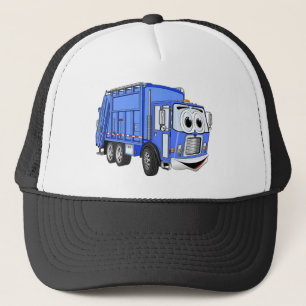 Blue Cartoon Garbage Truck Cartoon Trucker Hat