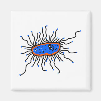 Blue Cartoon Germ Magnet