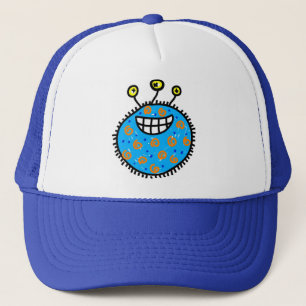 Blue Cartoon Germ Trucker Hat