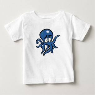 Blue Cartoon Octopus Baby T-Shirt