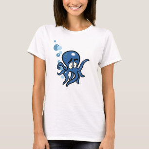 Blue Cartoon Octopus T-Shirt