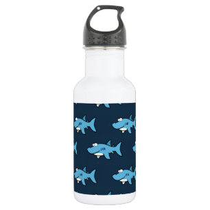 Blue Cartoon Shark Pattern 532 Ml Water Bottle
