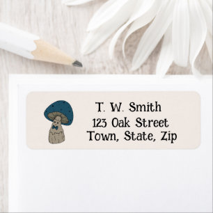Blue Cartoon Toadstool Address