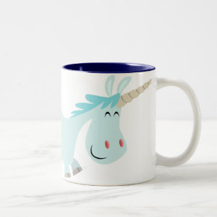 Blue Cartoon Unicorn  mug