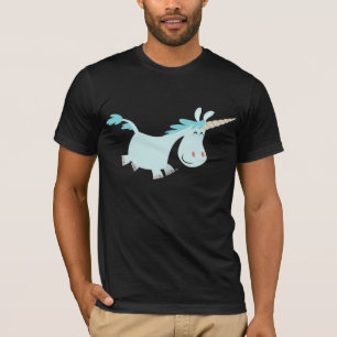 Blue Cartoon Unicorn T-shirt