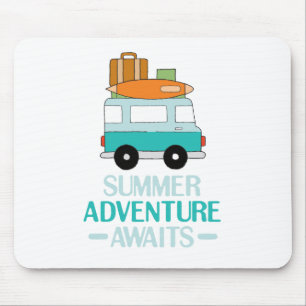 Blue Cartoon Van Best Family Adventure Vacations Mouse Mat