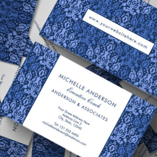 Blue Casbah Moroccan Damask Business Card