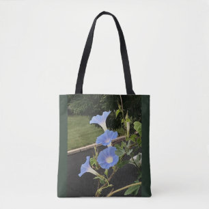 Blue Cascade of Morning Glories Tote Bag