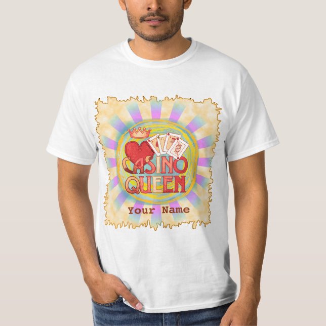 Blue Casino Queen T-Shirt (Front)