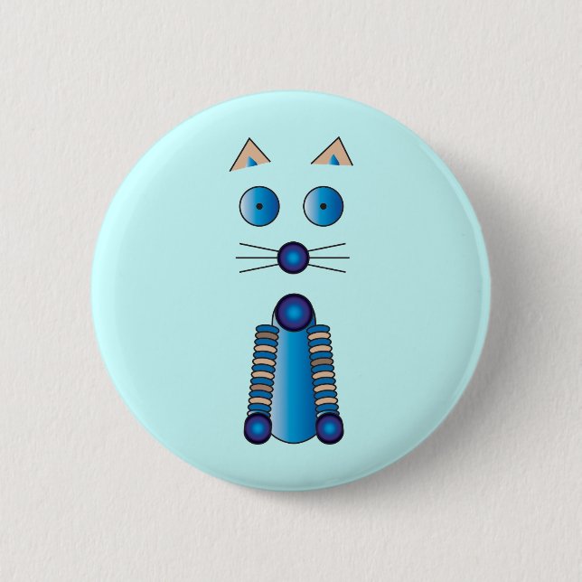 Blue CAT 6 Cm Round Badge (Front)