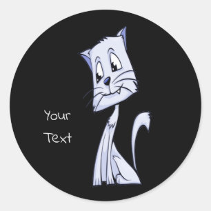 Blue Cat Classic Round Sticker