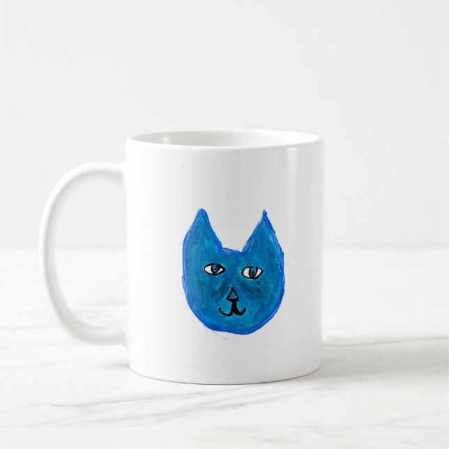 Blue cat coffee mug (Left)