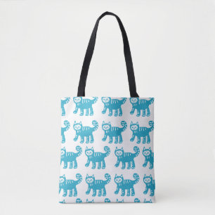 Blue cat Collection Custom All-Over-Print Tote Bag