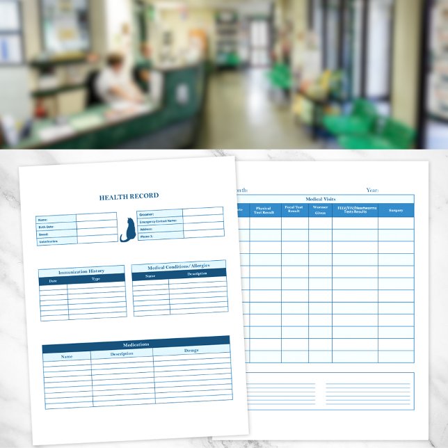 Blue Cat Healthcare Record Keeper Page (Creator Uploaded)