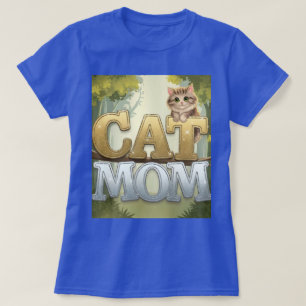 Blue Cat Mum T-Shirt