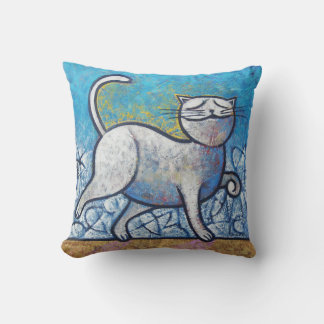 Blue Cat Picasso at Moonlight Decorative Throw Pil Cushion