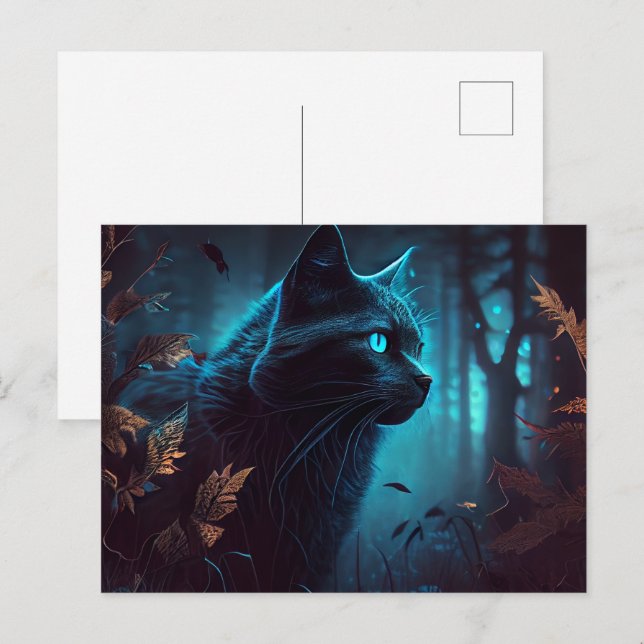 Blue Cat Postcards (Front/Back)