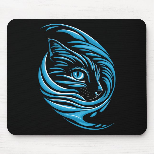 Blue Cat Wave For Kamala 47 Funny Cat Ladies Harri Mouse Mat (Front)