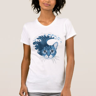 Blue Cat Wave For Kamala Harris 2024 Funny T-Shirt
