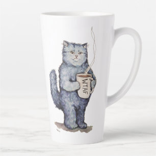 Blue Cat WTAF mug