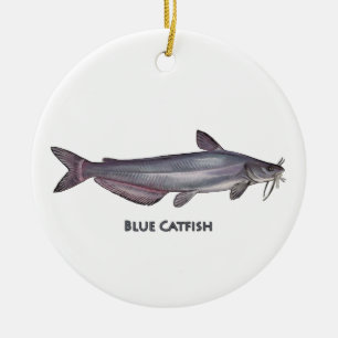 Blue Catfish Ceramic Tree Decoration